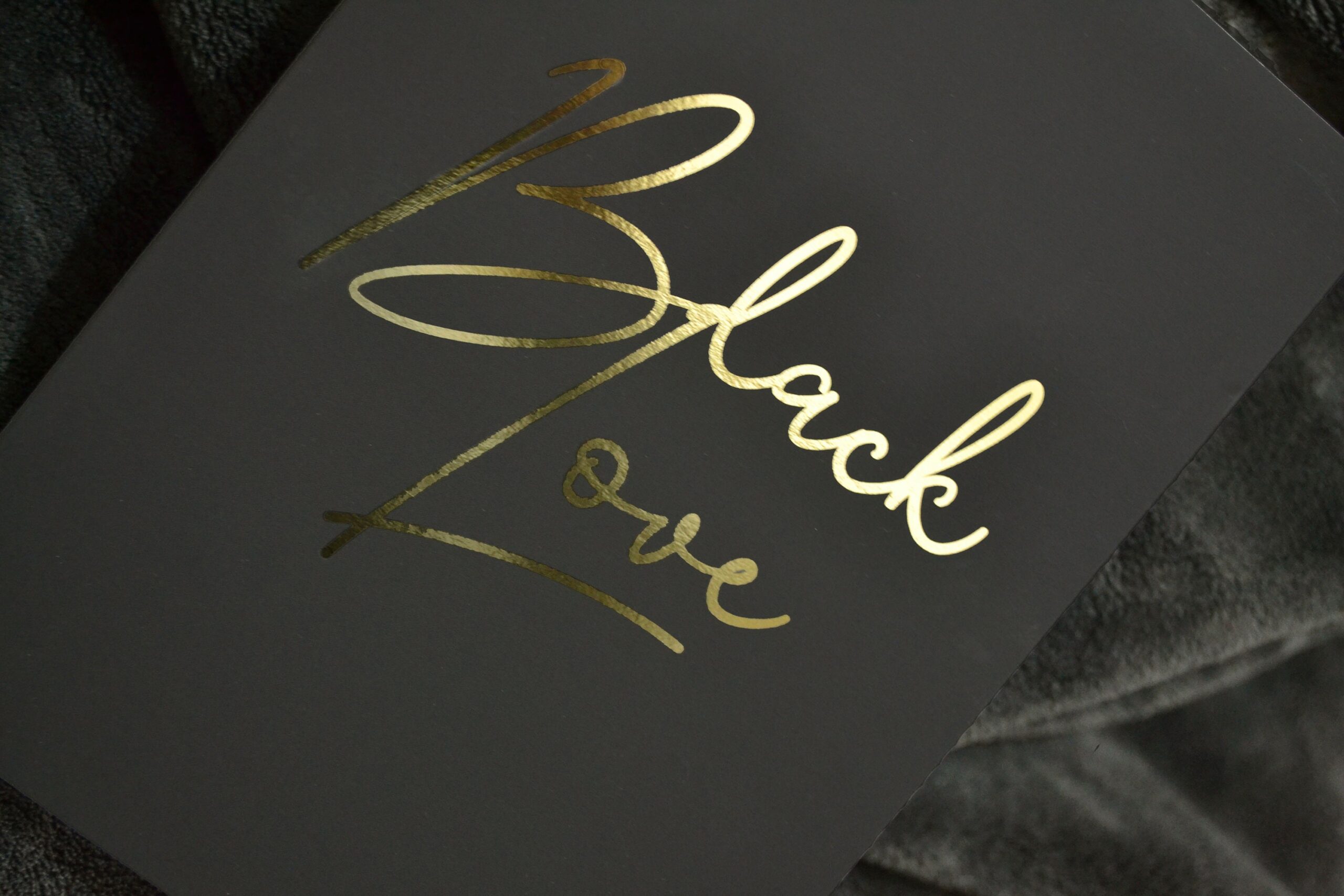 Black and Gold Black Love Greeting Card, Velvet finish, Black Excellence - Image 2