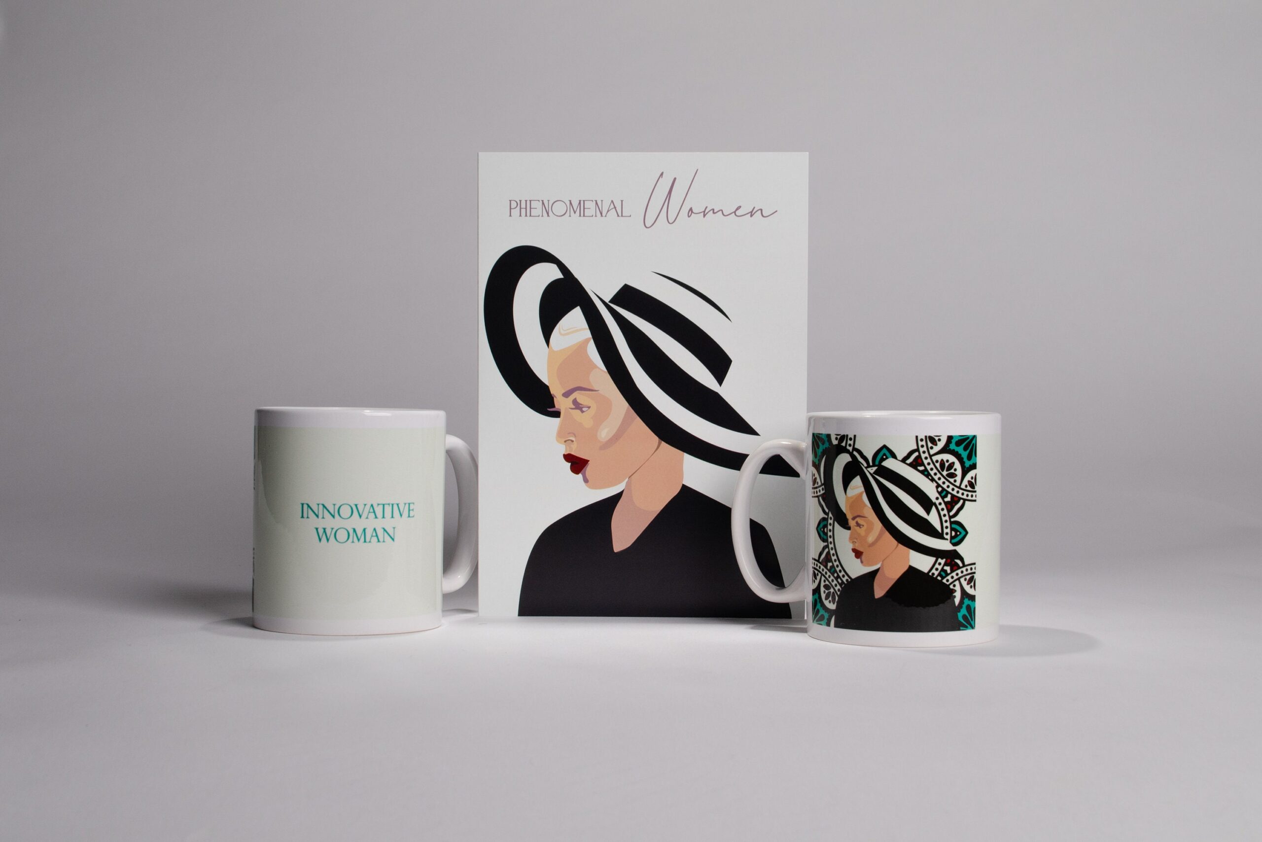 Innovative Big Hat Woman Mug, Woman Mug, Affirmation mug, Happy Mother's Day gift, Pretty Modern, Light Skin Black woman, Birthday mug - Image 4