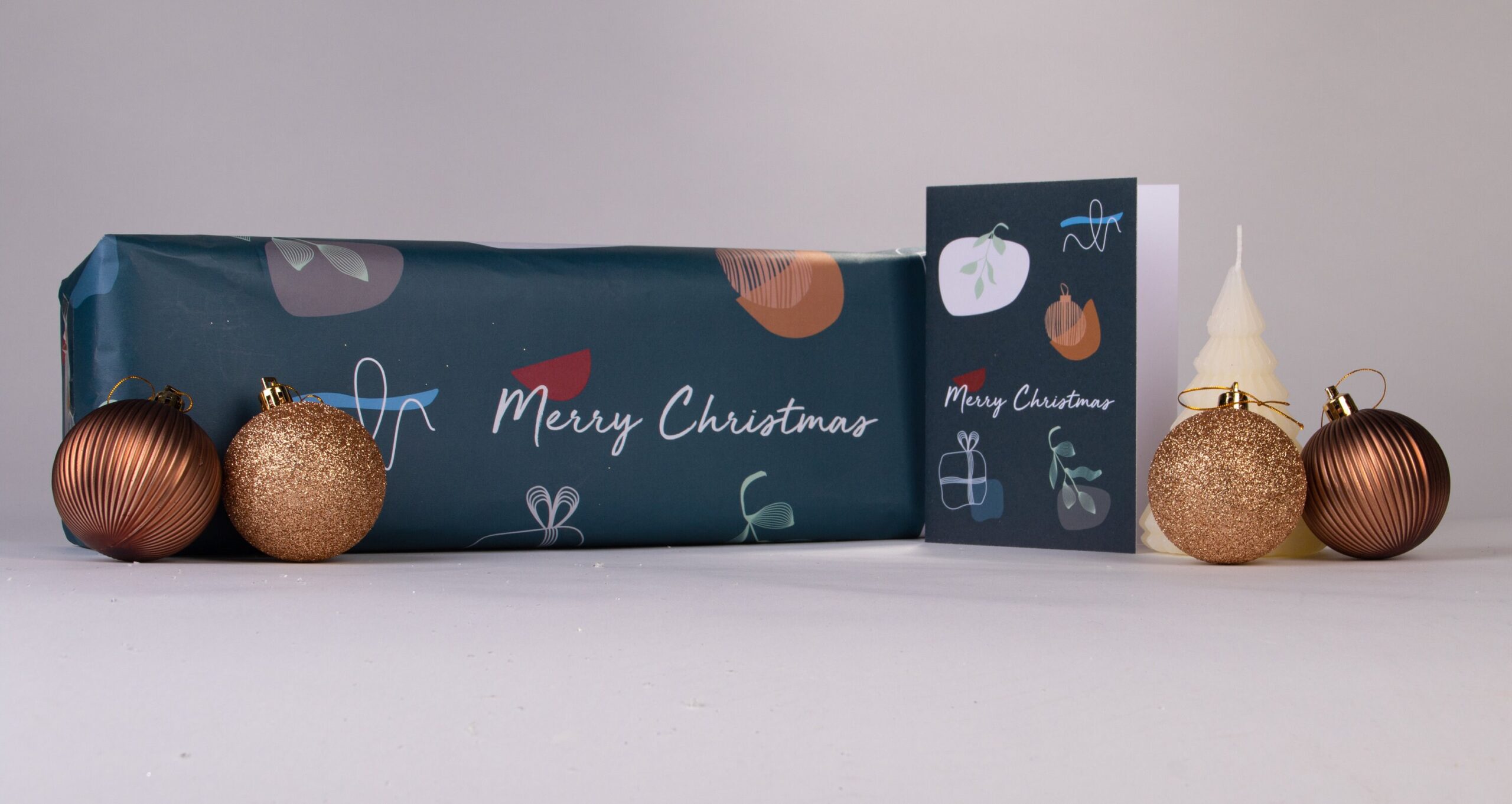 Serene Deep Blue Christmas Wrapping Paper, Gift Wrap, Black Excellence, Festive Season - Image 4