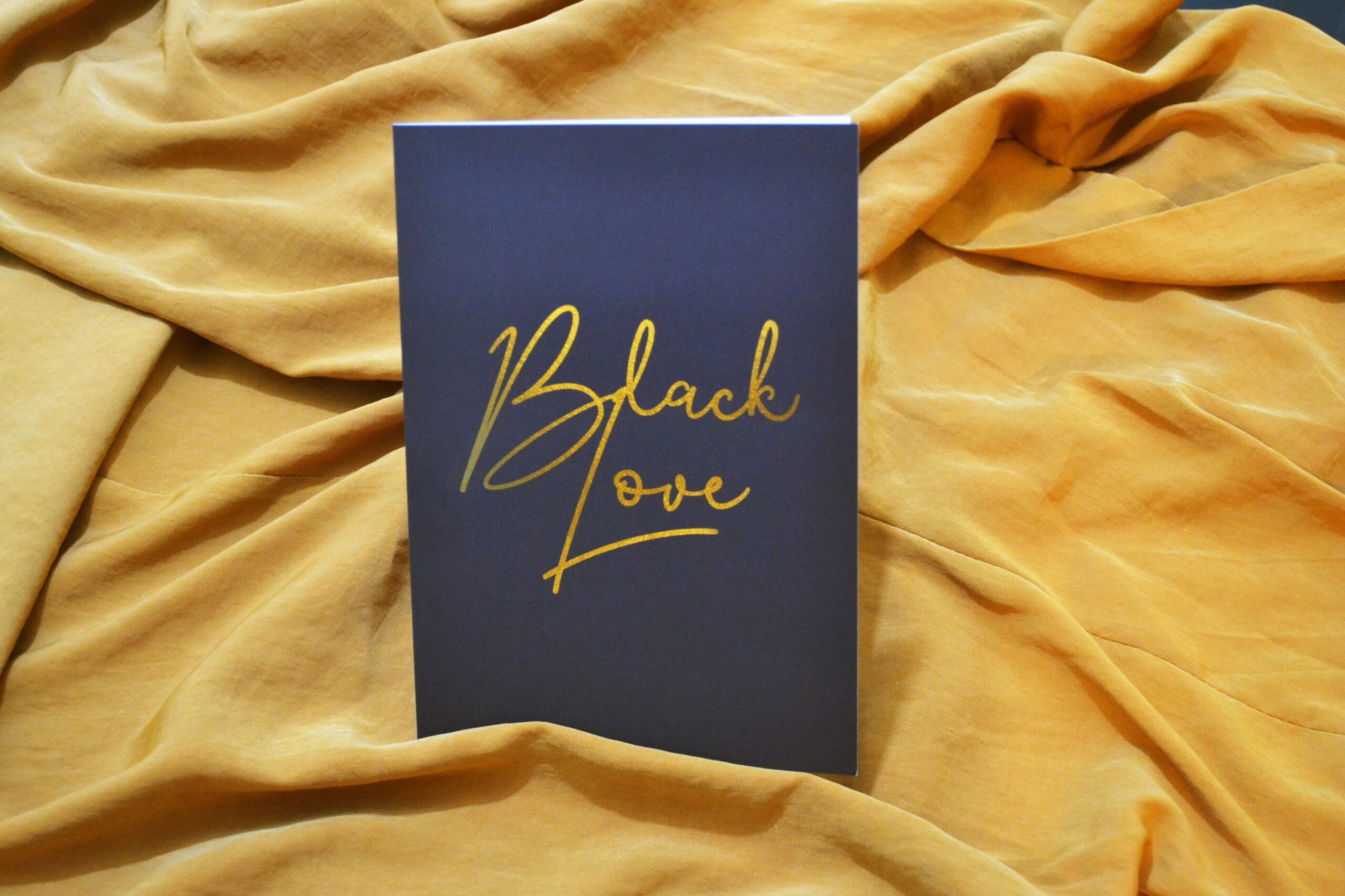 Black and Gold Black Love Greeting Card, Velvet finish, Black Excellence - Image 4