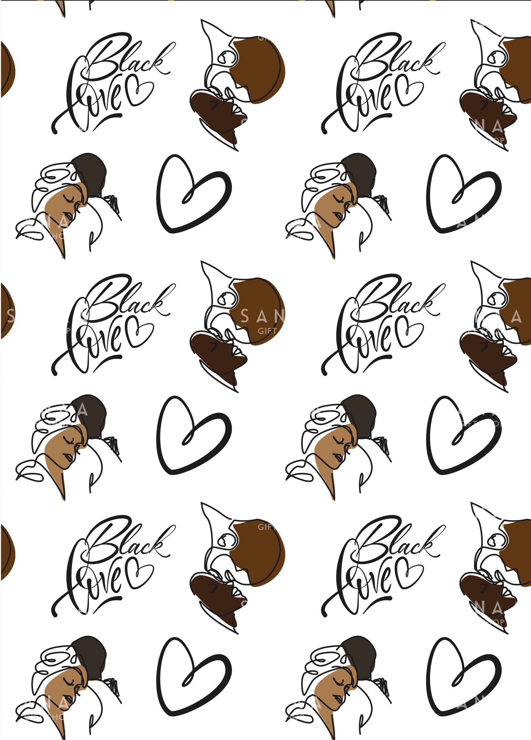 Black Love Couple Wrapping Paper, Gift Wrap, Black Love, Black Culture, Black Excellence, Valentines - Image 3
