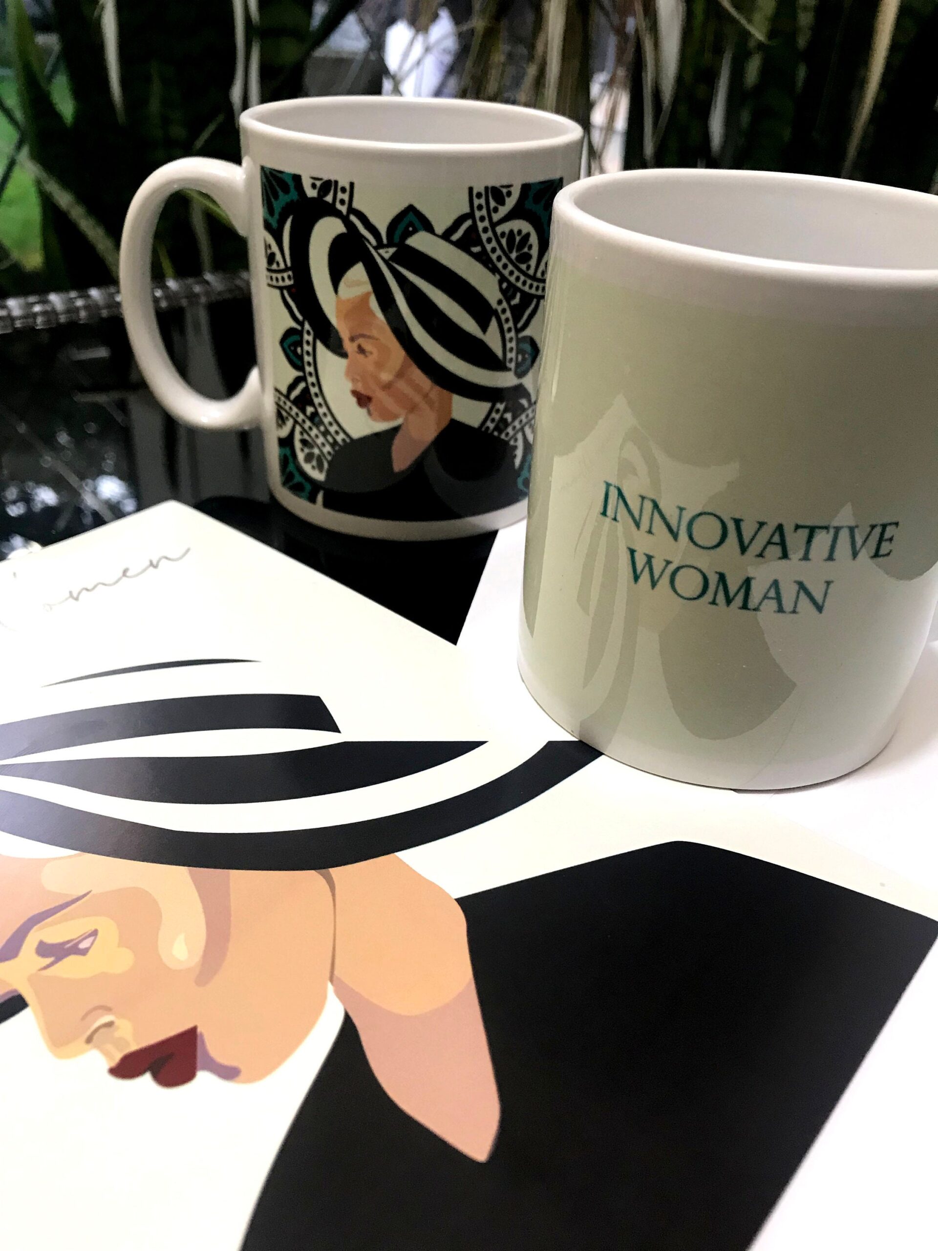 Innovative Big Hat Woman Mug, Woman Mug, Affirmation mug, Happy Mother's Day gift, Pretty Modern, Light Skin Black woman, Birthday mug - Image 3