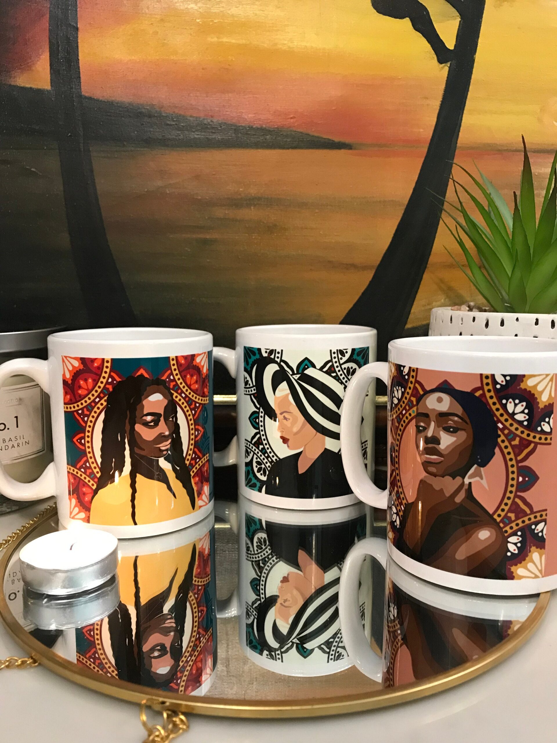 Innovative Big Hat Woman Mug, Woman Mug, Affirmation mug, Happy Mother's Day gift, Pretty Modern, Light Skin Black woman, Birthday mug - Image 5