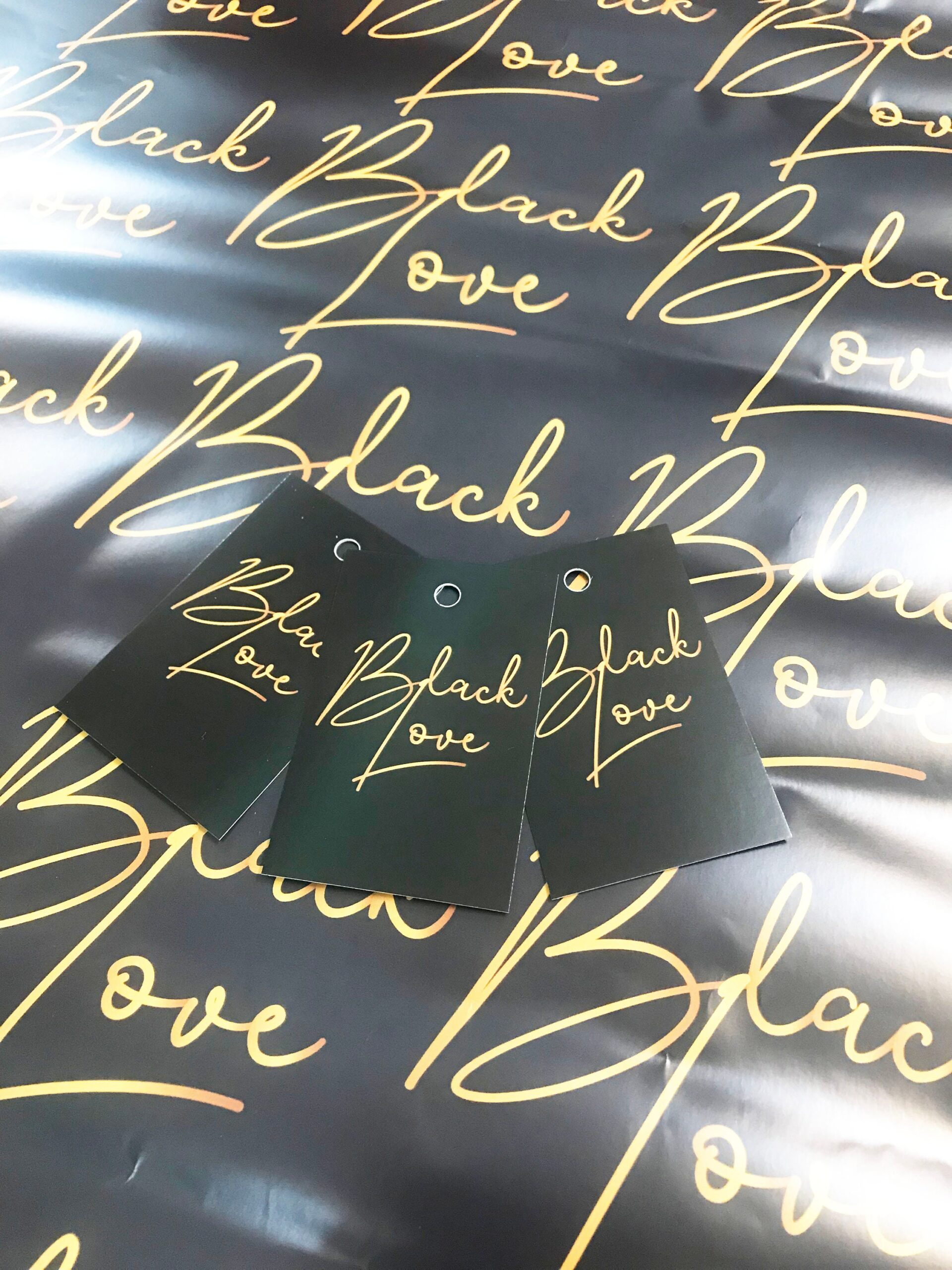 Black and Gold Black Love Gift Tags (3 pack)