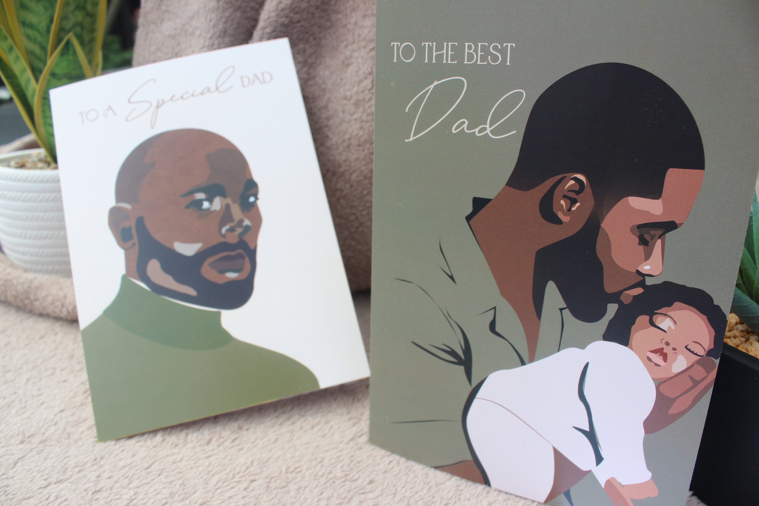 Happy Father's Day Greeting Card, To the Best Dad, Black Father's Day Card, Dark Skin Dad, Diverse Greeting Card, Happy First Fathers Day - Image 5