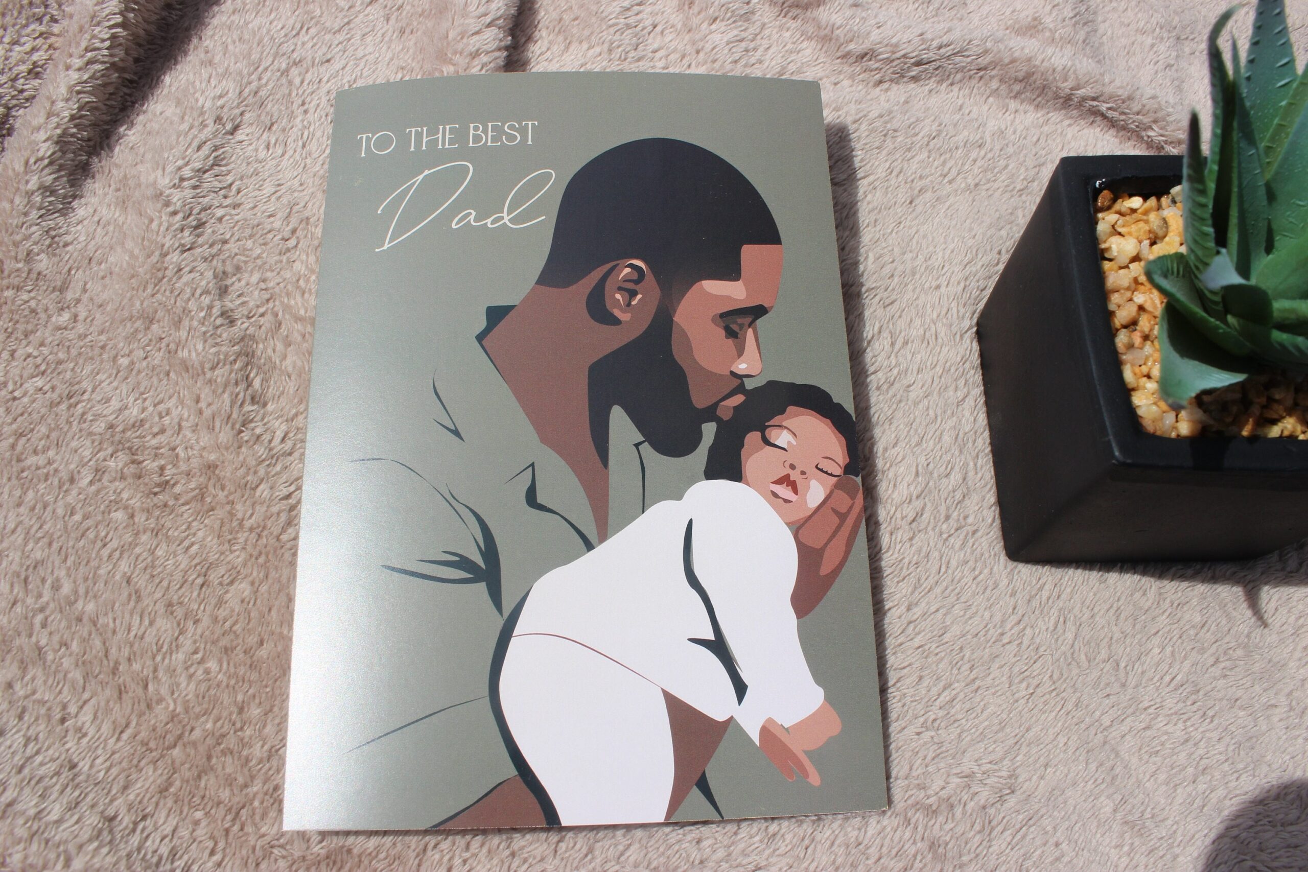 Happy Father's Day Greeting Card, To the Best Dad, Black Father's Day Card, Dark Skin Dad, Diverse Greeting Card, Happy First Fathers Day - Image 3