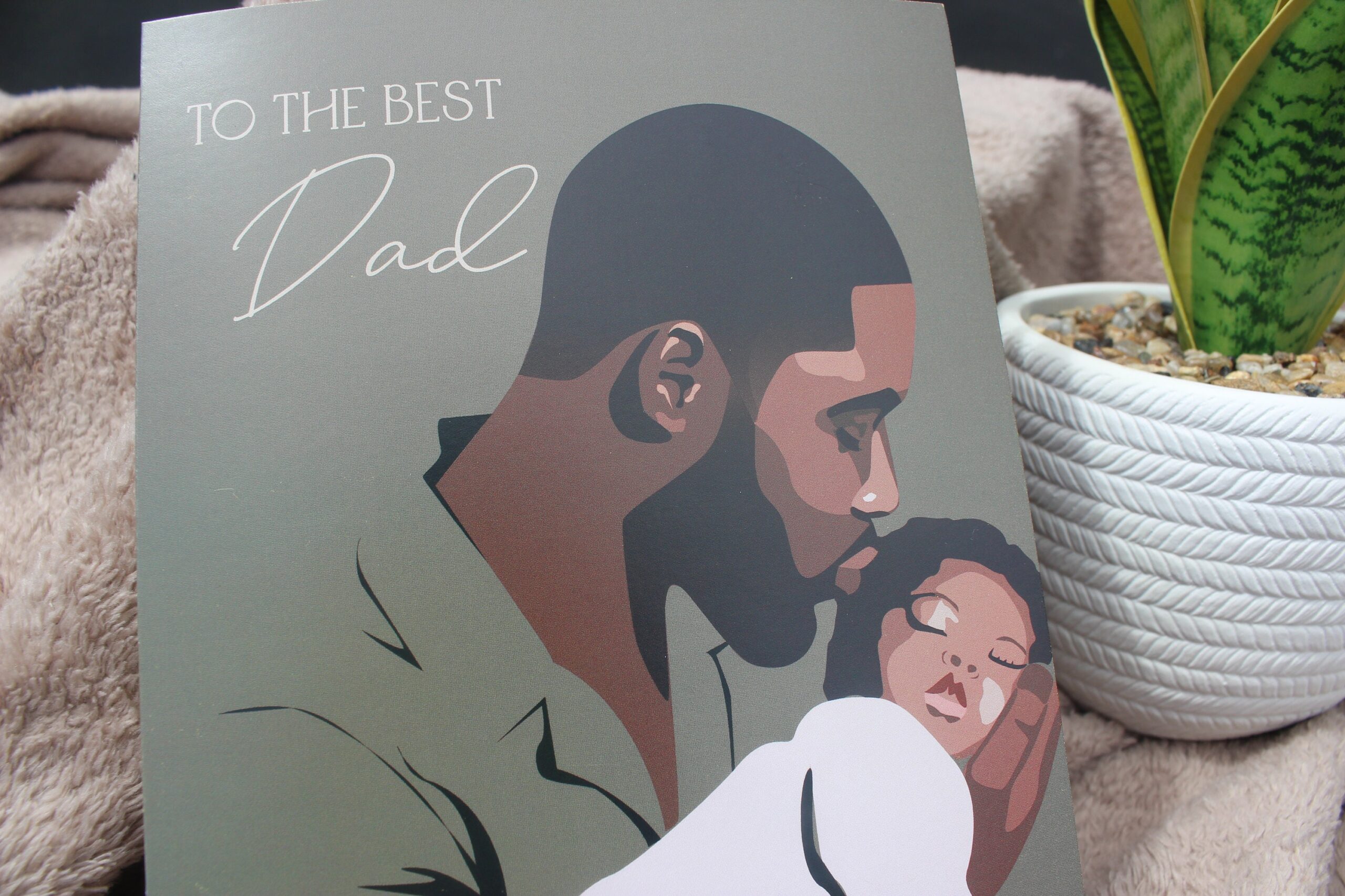Happy Father's Day Greeting Card, To the Best Dad, Black Father's Day Card, Dark Skin Dad, Diverse Greeting Card, Happy First Fathers Day - Image 4