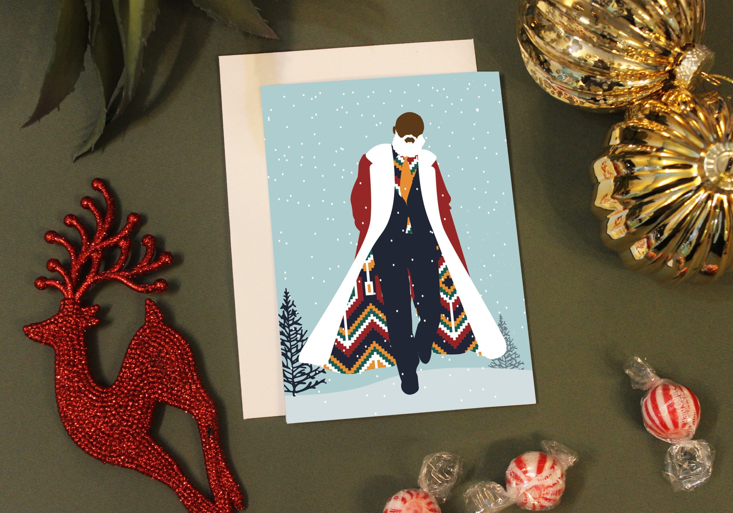 Black Mr Claus Christmas card, Festive Season, Handsome Claus, Diverse cards, Merry Christmas, Black Love, African Print, Black Santa
