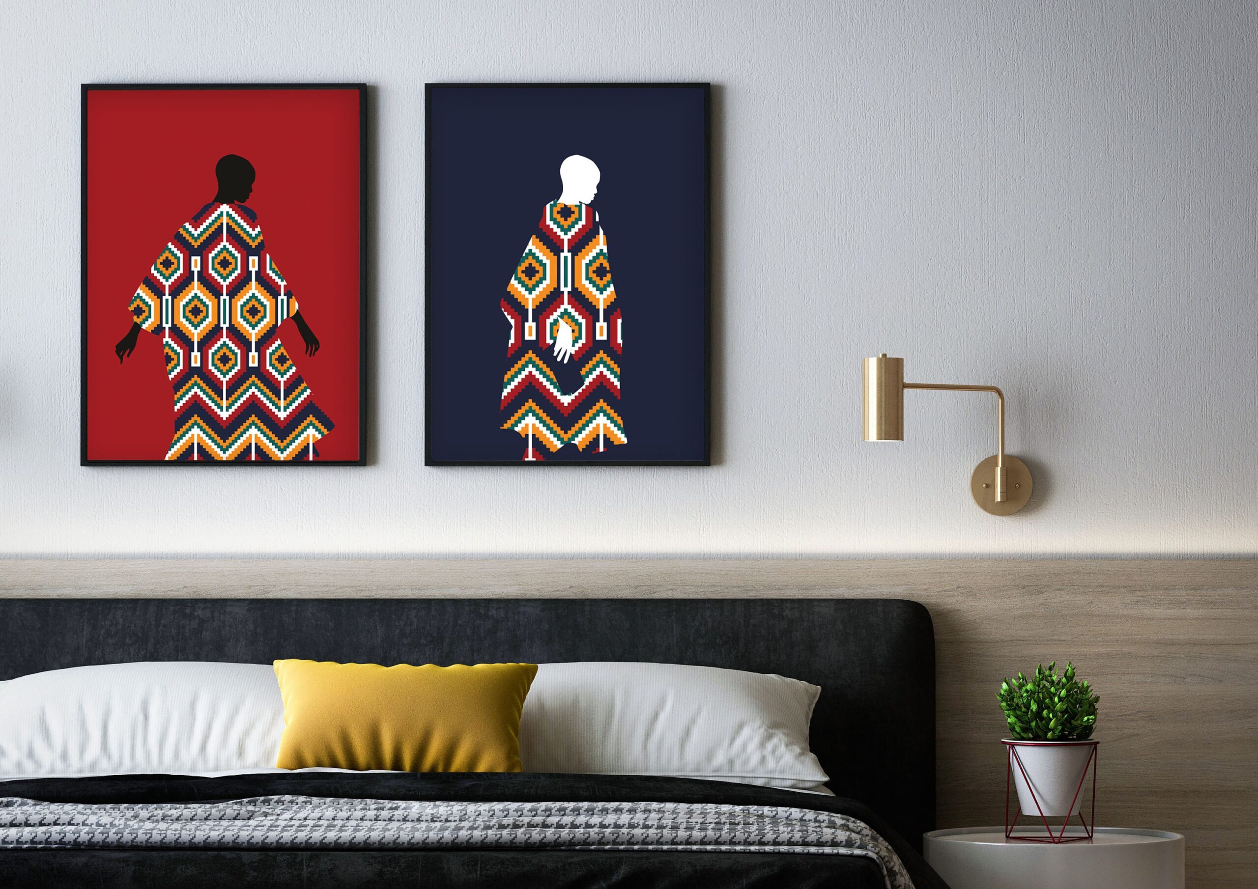 Sanaa II, Kente Woman Blue, African Art, Kente inspired print, Wall decor, Blue, BlackGirlMagic, A4,A3,A5 - Image 4