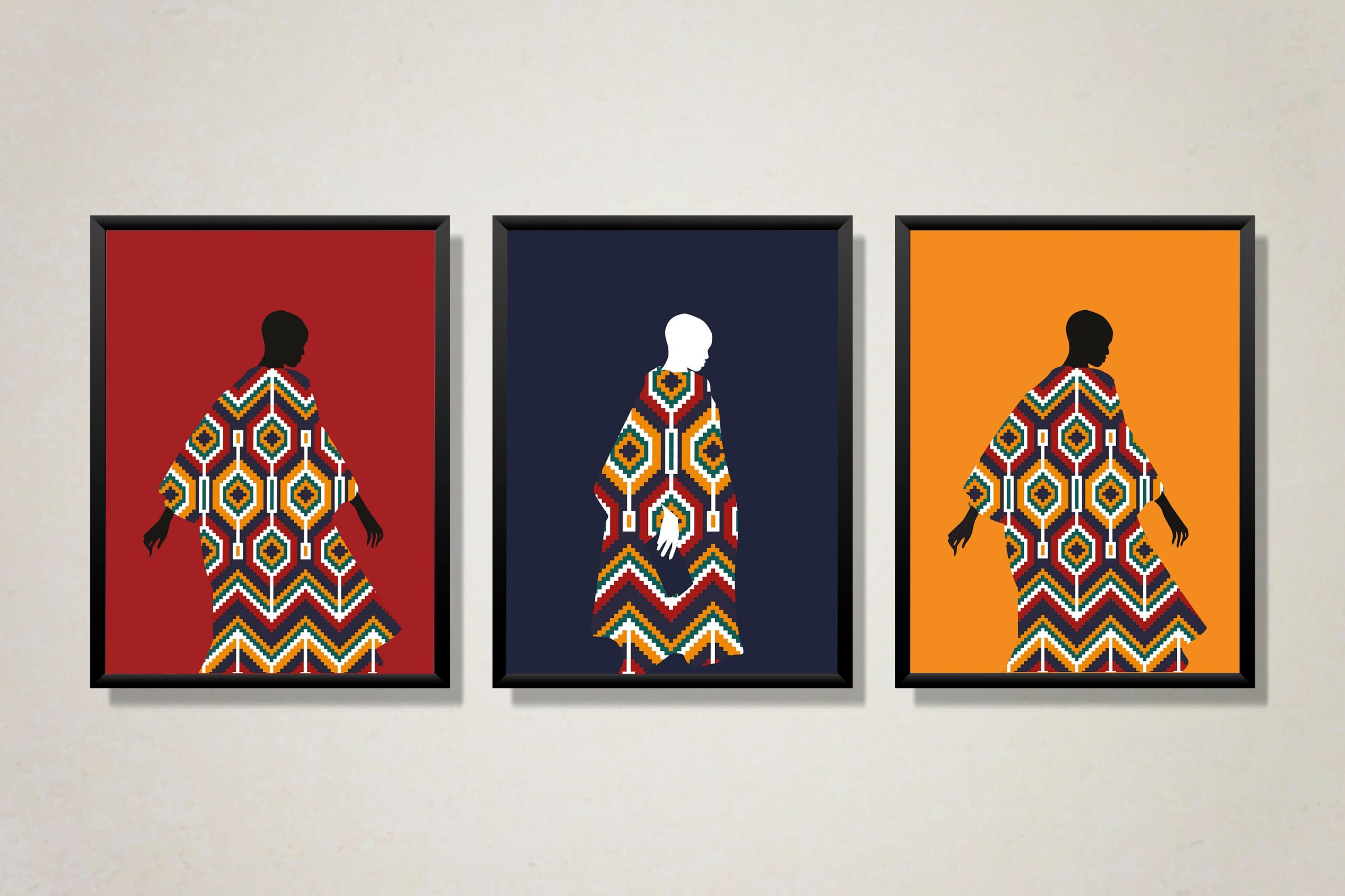 Sanaa II, Kente Woman Blue, African Art, Kente inspired print, Wall decor, Blue, BlackGirlMagic, A4,A3,A5 - Image 5