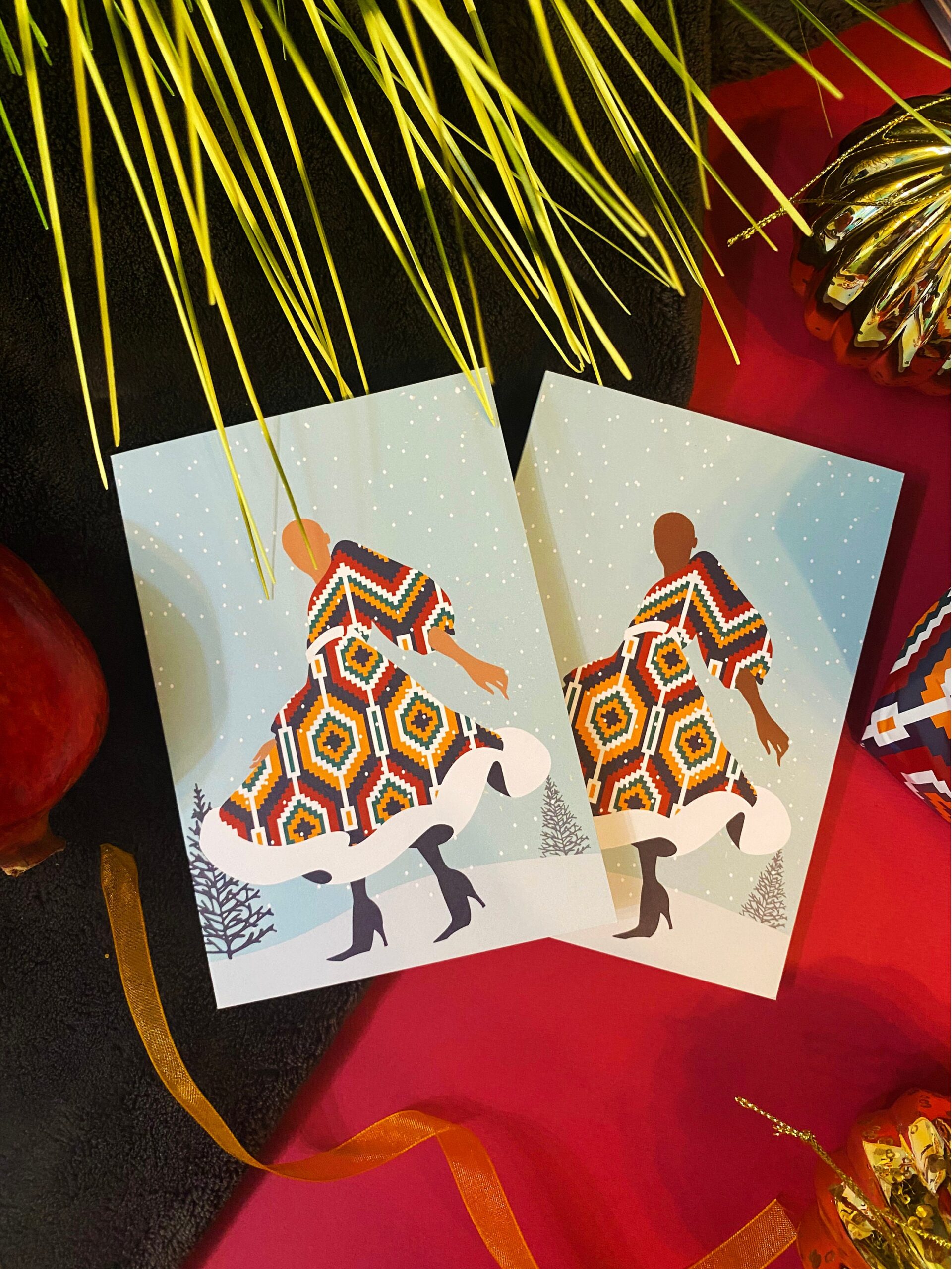 Black Dancing lady Christmas card, Festive Season, Diverse cards, Merry Christmas, Black Love, African Prints, Black Christmas Cards - Image 4