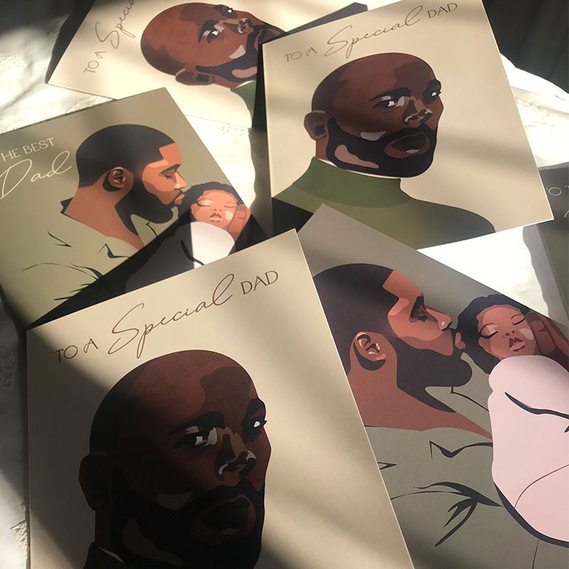 Happy Father's Day Greeting Card, To the Best Dad, Black Father's Day Card, Dark Skin Dad, Diverse Greeting Card, Happy First Fathers Day - Image 6