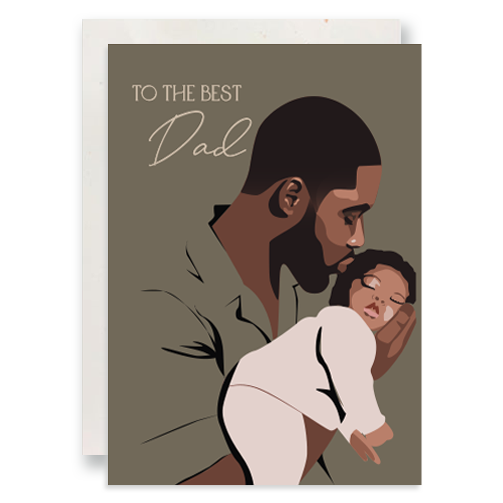 Happy Father's Day Greeting Card, To the Best Dad, Black Father's Day Card, Dark Skin Dad, Diverse Greeting Card, Happy First Fathers Day